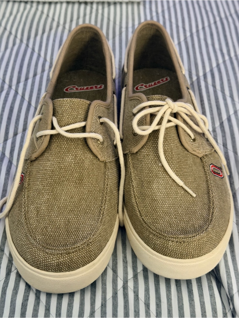 Ohio State Men's Canvas Boat Shoes in Khaki